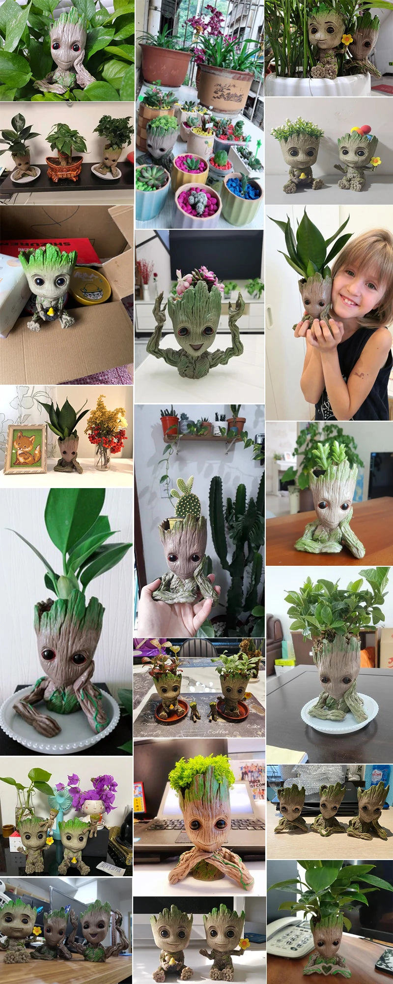 Tree Man Anime Vases Groot Flower Pots Garden Pots Planters Home Office Decoration Pen Holder Figurine Figure Ornament Gift