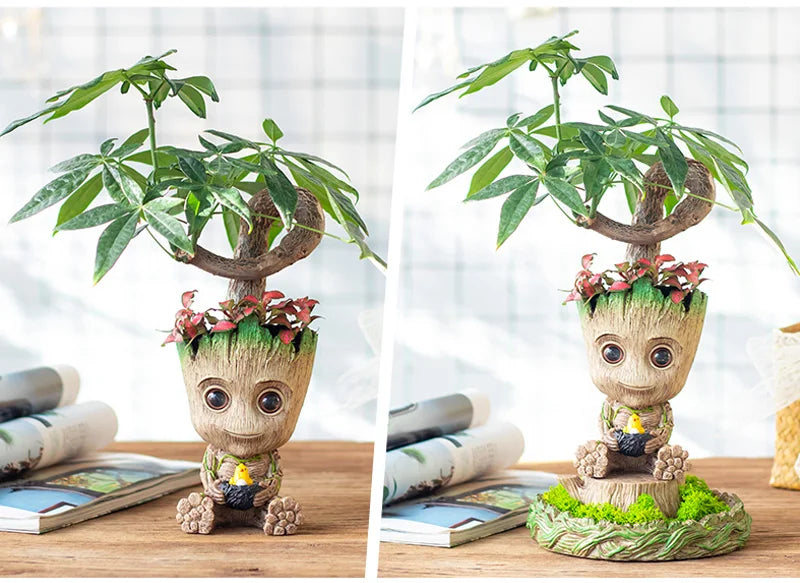 Tree Man Anime Vases Groot Flower Pots Garden Pots Planters Home Office Decoration Pen Holder Figurine Figure Ornament Gift
