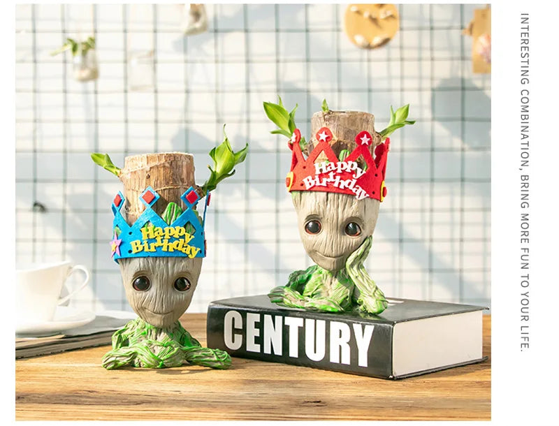 Tree Man Anime Vases Groot Flower Pots Garden Pots Planters Home Office Decoration Pen Holder Figurine Figure Ornament Gift