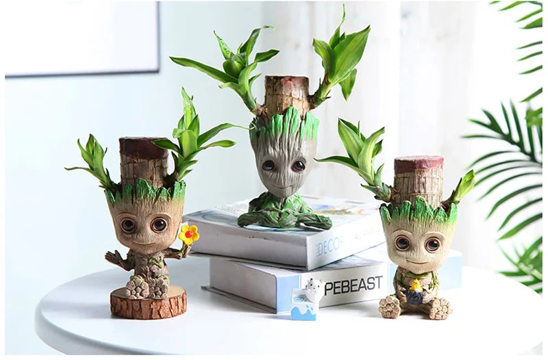 Tree Man Anime Vases Groot Flower Pots Garden Pots Planters Home Office Decoration Pen Holder Figurine Figure Ornament Gift
