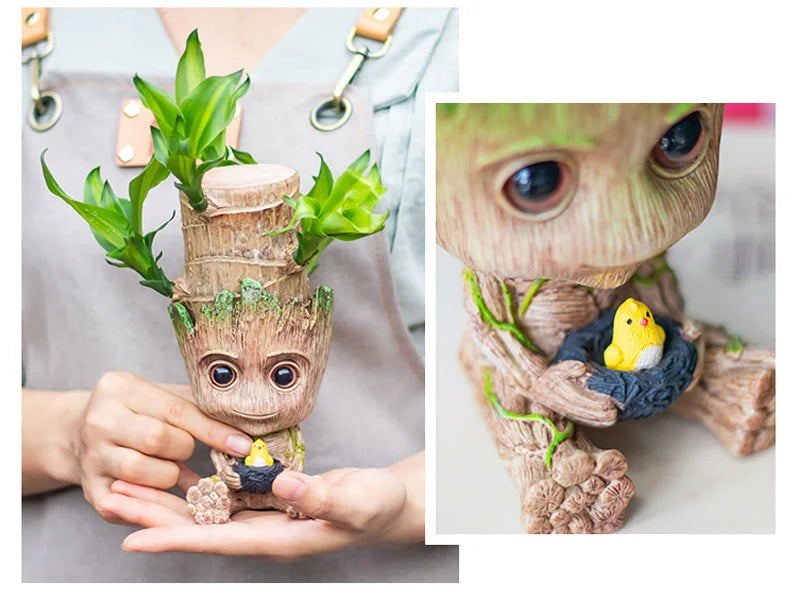 Tree Man Anime Vases Groot Flower Pots Garden Pots Planters Home Office Decoration Pen Holder Figurine Figure Ornament Gift