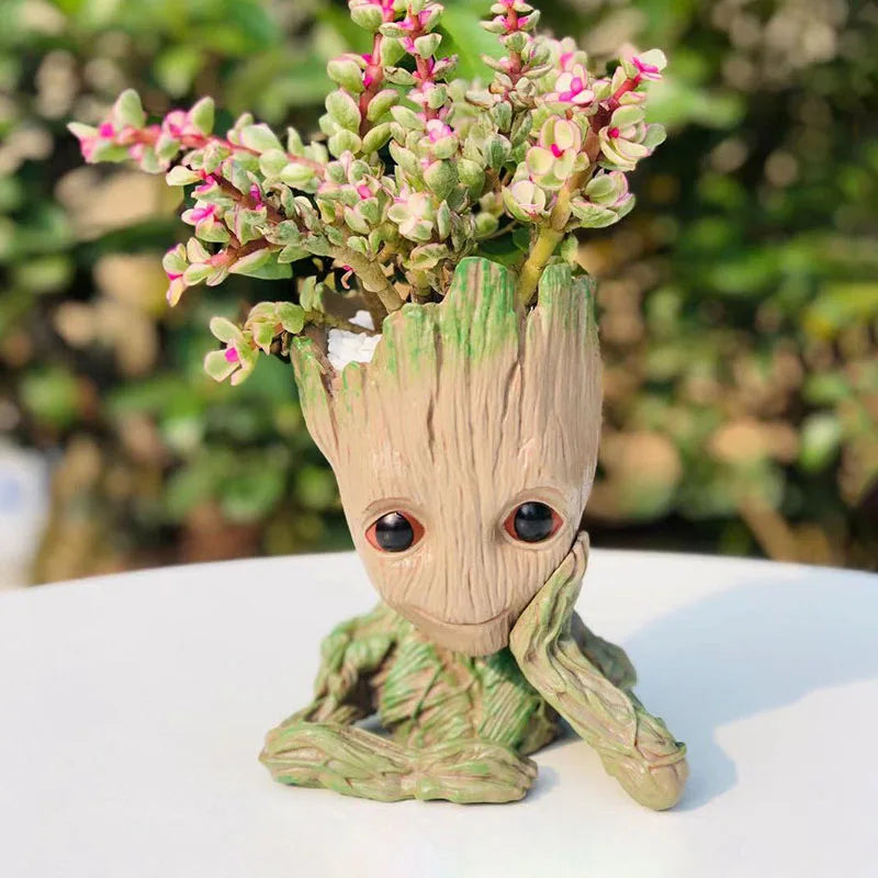 Modern Groot Flower Vase Cartoon Art Vases Flower Arrangement Home Living Room Decoration Simulation Plants Flower Pots Crafts