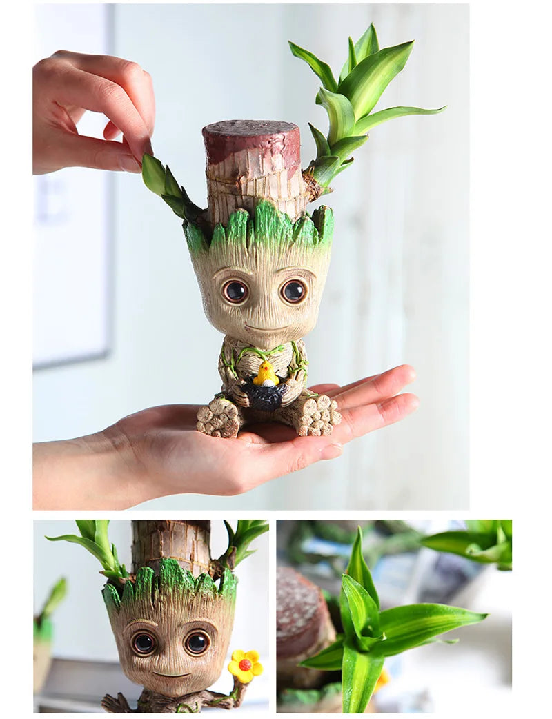 Tree Man Anime Vases Groot Flower Pots Garden Pots Planters Home Office Decoration Pen Holder Figurine Figure Ornament Gift