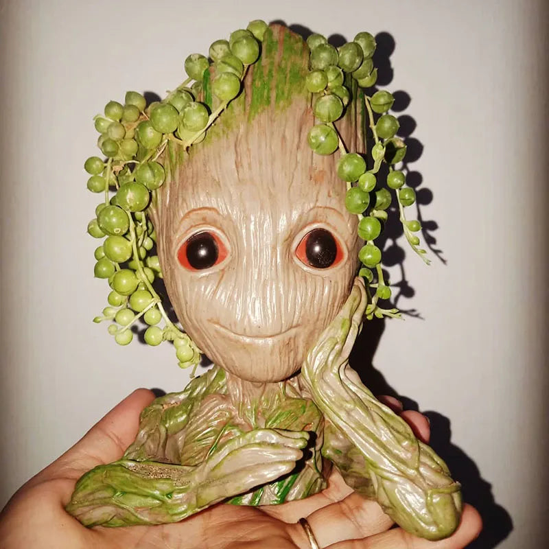 Modern Groot Flower Vase Cartoon Art Vases Flower Arrangement Home Living Room Decoration Simulation Plants Flower Pots Crafts