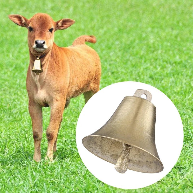 1 Pcs Cow Horse Sheep Grazing Copper Bells Large Thickened Cattle Sheep Antique Bells Animal Prevent The Loss Zinc Alloy Bells