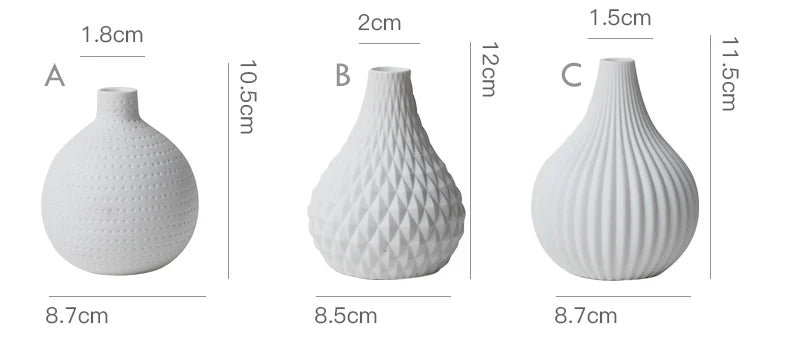 4.5 Inch White Ceramic Flower Vase Geometric Matt Vase Drop-shape Plants Hydroponic Container Home Garden Decoration Centerpiece