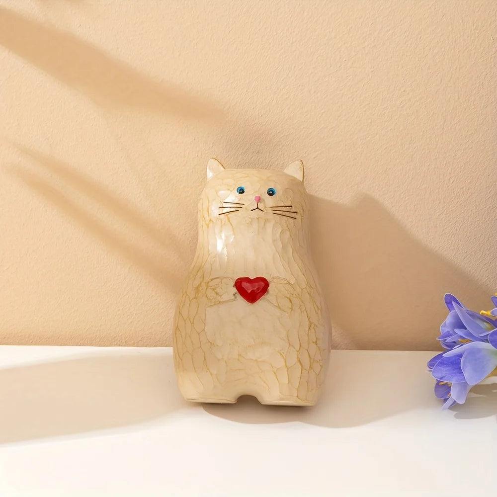 1 Cute Love Cat Vase - Handmade Romantic Flower Pot for Couples, Modern Spring/Summer Home Decoration