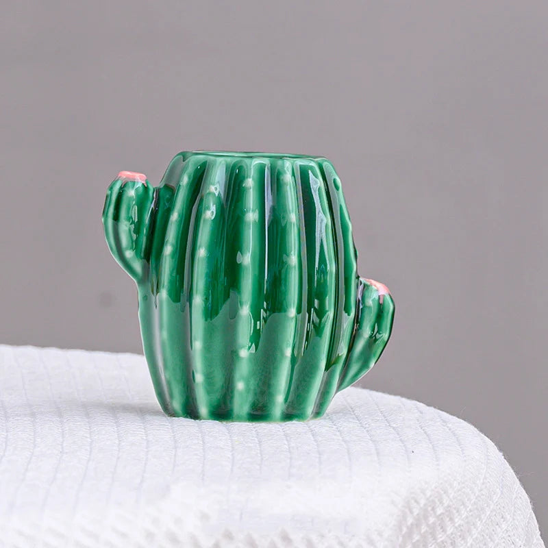 European style creative ceramic cactus vase decoration, dried flowers, hydroponic flowers, living room, pen holder, TV cabinet,