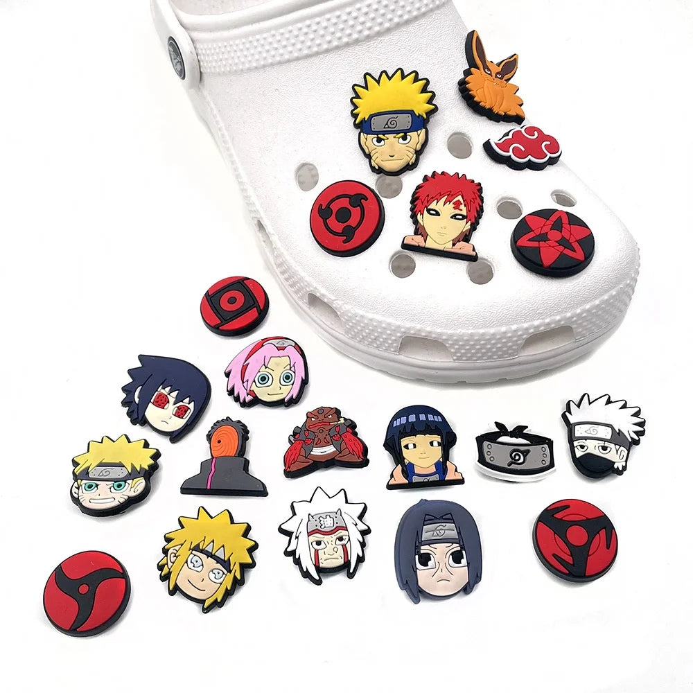 Naruto series PVC charming shoes accessories garden shoes clogs sandals DIY decoration birthday party gifts