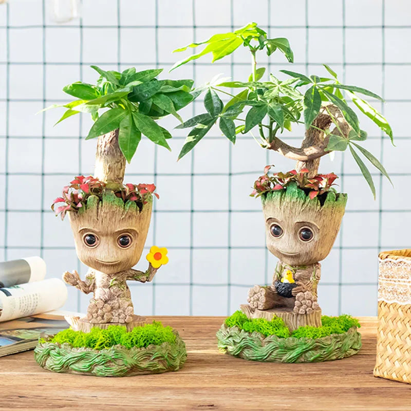 Tree Man Anime Vases Groot Flower Pots Garden Pots Planters Home Office Decoration Pen Holder Figurine Figure Ornament Gift