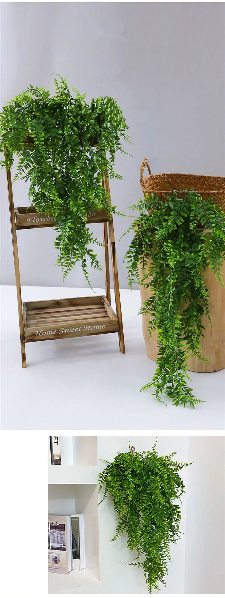 1/2/6Piece Artificial Vine Home Decor Artificial Ivy Leaf Garland Plants Vine Fake Foliage Flowers Creeper Green Ivy Wreath