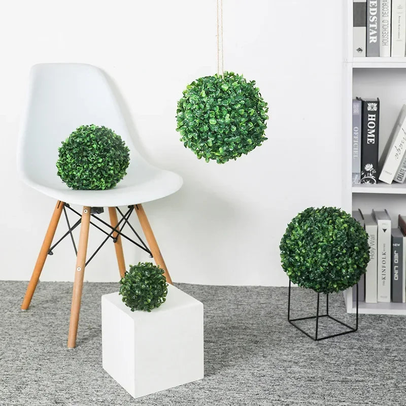 10-48cm artificial green plant grass ball simulated boxwood decorative ball balcony courtyard garden wedding home decoration
