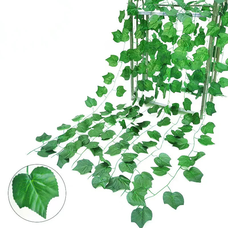1/2/6Piece Artificial Vine Home Decor Artificial Ivy Leaf Garland Plants Vine Fake Foliage Flowers Creeper Green Ivy Wreath