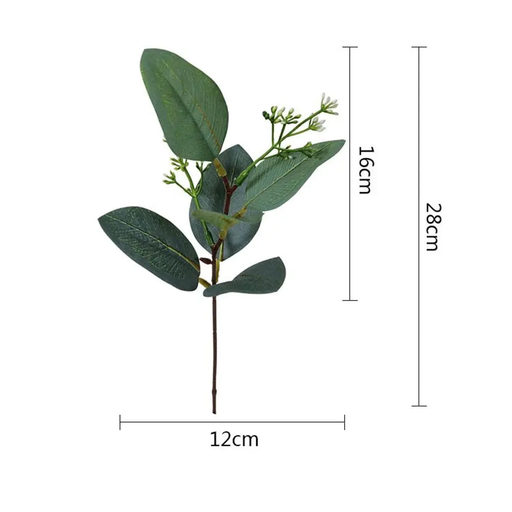 1/10PCS Artificial Plant Eucalyptus Leaves Greenery Stems With Flower Fake Plants Gift Home Decor Wedding Party Wedding Ornament