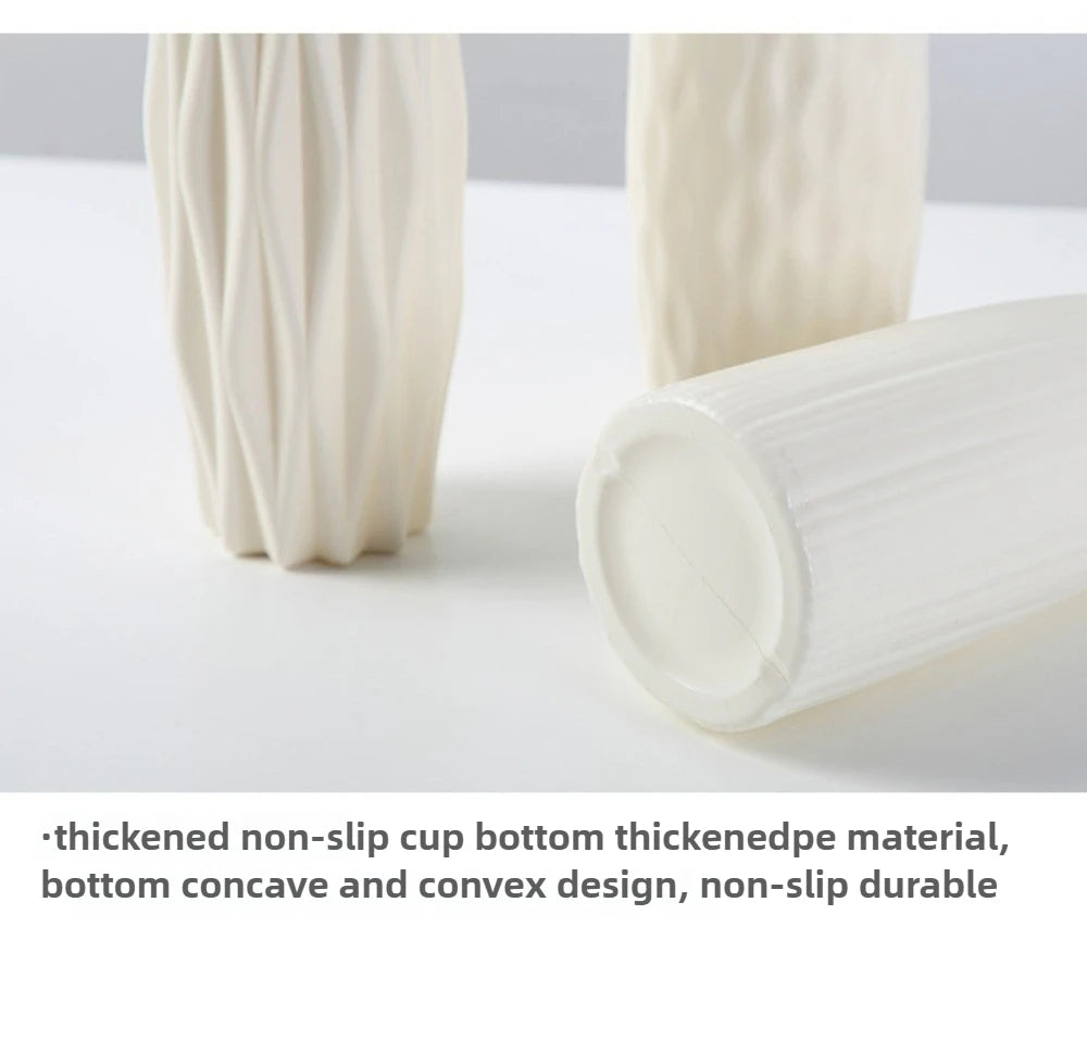Unbreakable Vase for Flowers Ceramic Look Plastic Vase for Home Decor Living Room Table Wedding Party Living Room Decor Ornament