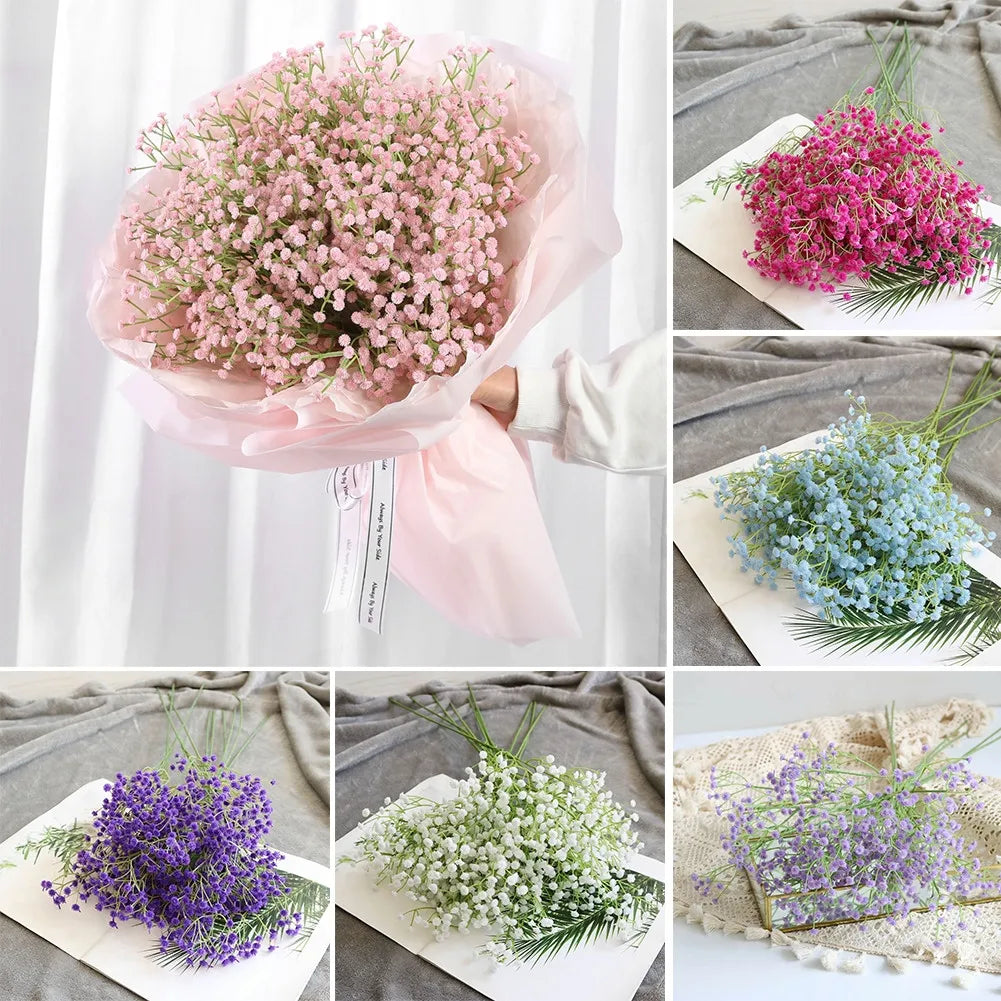 1 Bunch Artificial Flowers Fake Silk Gypsophila DIY Floral Bouquets Flower For Handmade Wedding Party Home Decor