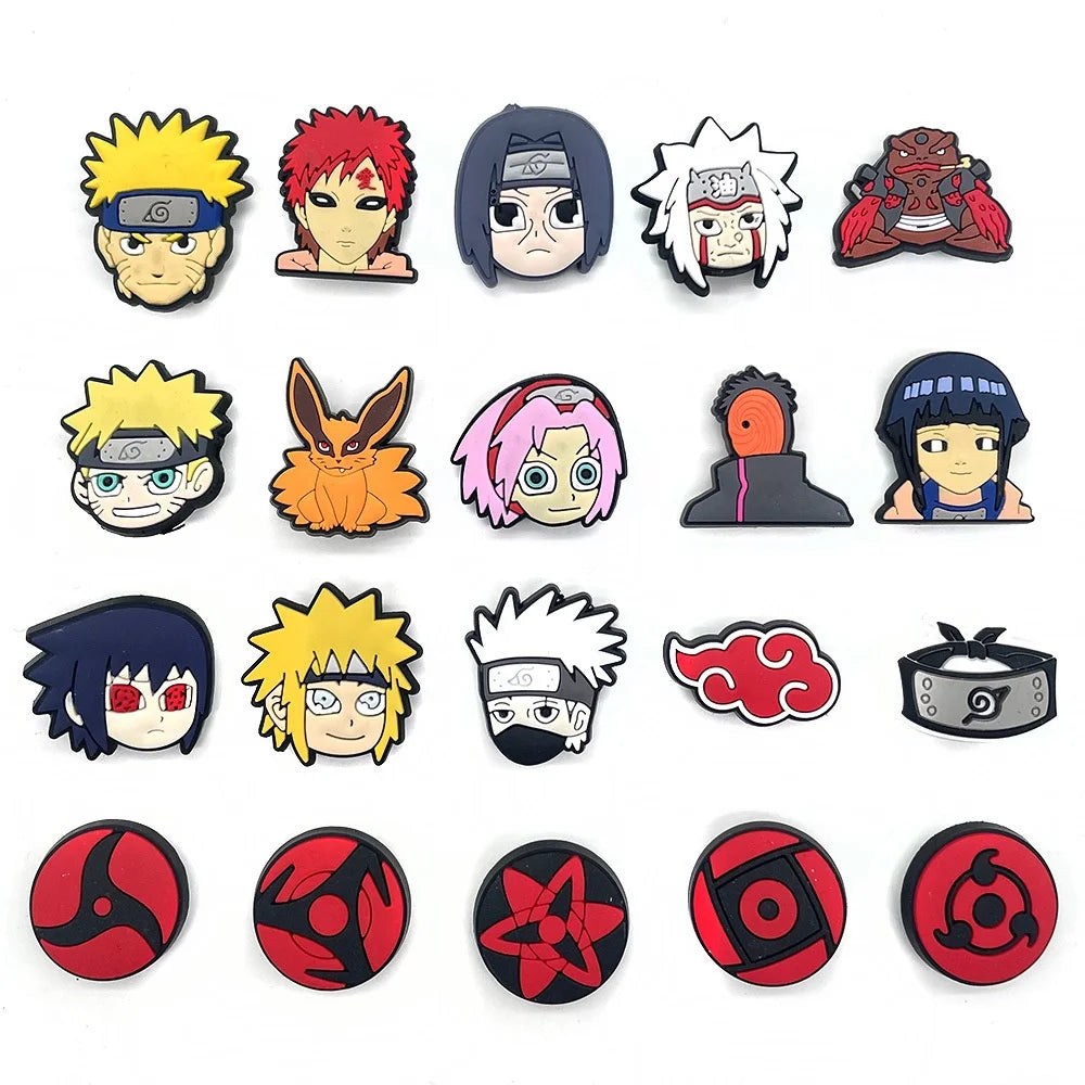 Naruto series PVC charming shoes accessories garden shoes clogs sandals DIY decoration birthday party gifts