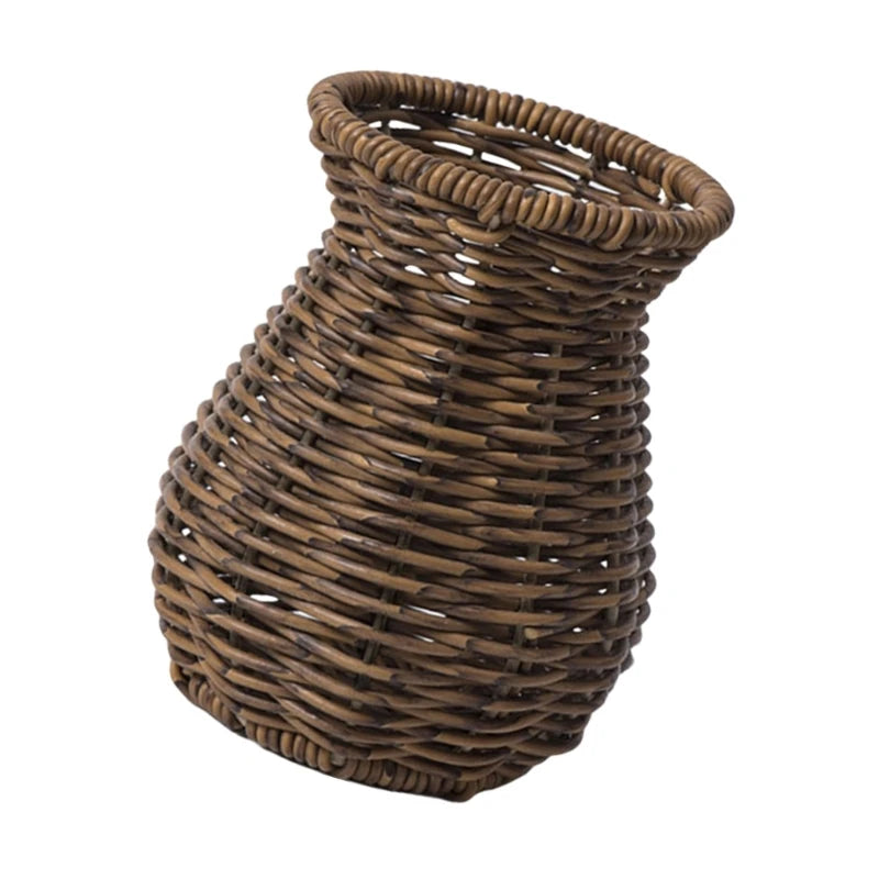 Decorative Rattan Vase Woven Decorative Table Vase for Dried Flower,Home and Office Durability and Waterproof Decors
