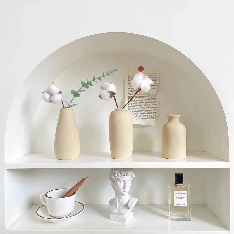 Ceramic Vase White Flower Pot Nordic Decorative Vase Dry Flower Vases for Home Living Room Desktop Decor ваза для цве