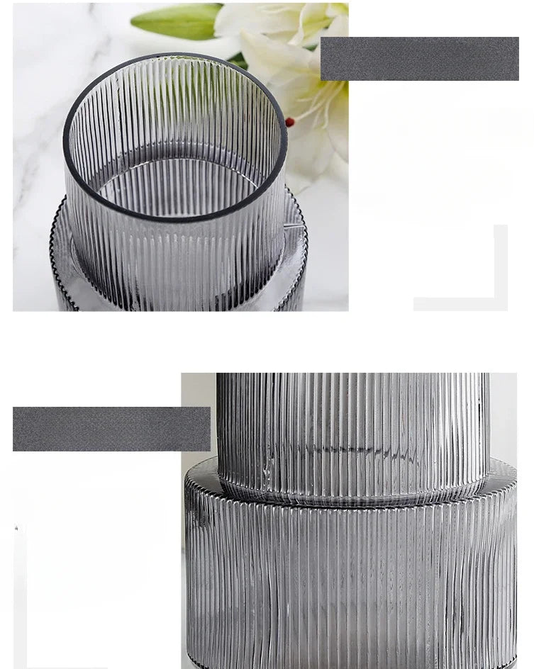 Light luxury, simple and high-end vase, home dining table, office glass vase, hydroponic flower decoration, decorative ornaments