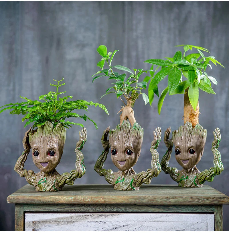 Groot Vases For Flowers Home Decoration Pots Planters Anime Figurines Home Decoration Accessories Office Storage Pen Case