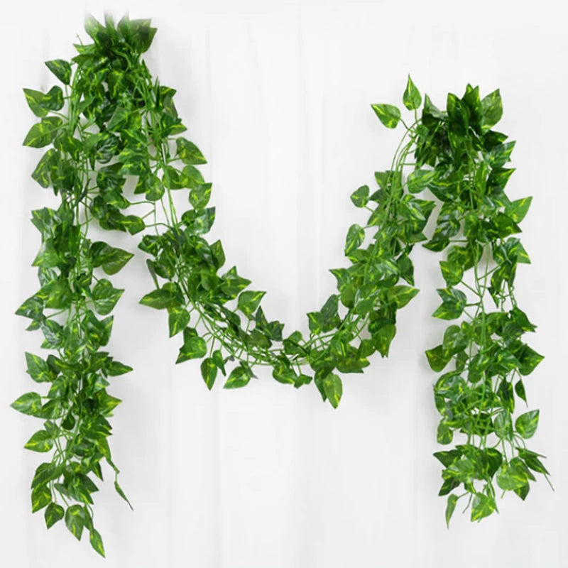 1/2/6Piece Artificial Vine Home Decor Artificial Ivy Leaf Garland Plants Vine Fake Foliage Flowers Creeper Green Ivy Wreath