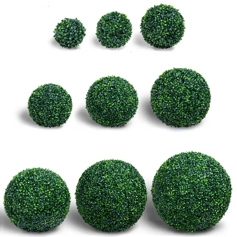 10-48cm artificial green plant grass ball simulated boxwood decorative ball balcony courtyard garden wedding home decoration