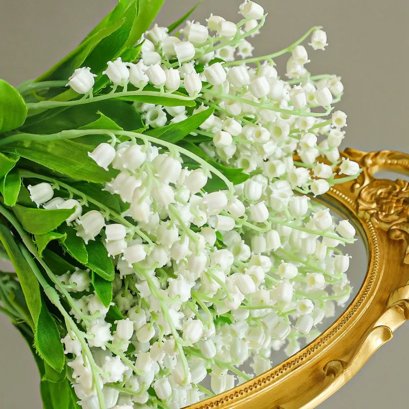 1/20pcs Artificial Flower Bellflower Simulated Lily Of The Valley Home Soft Decoration Wedding Valentine's Bouquet Green Plants