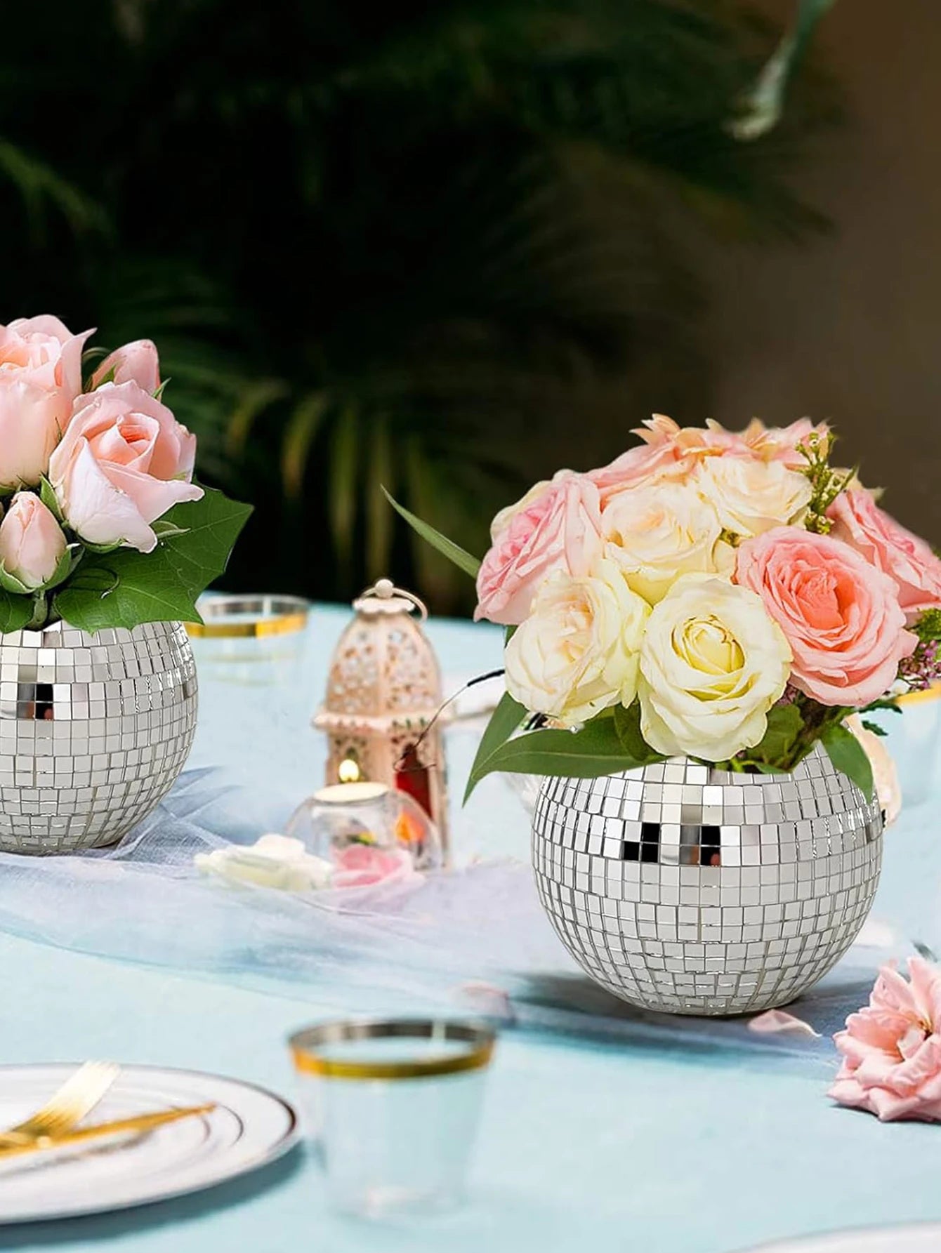 1pc Round Glass Vase Living Room Ornament Shop Atmosphere Decoration Room Pendant Crafts,