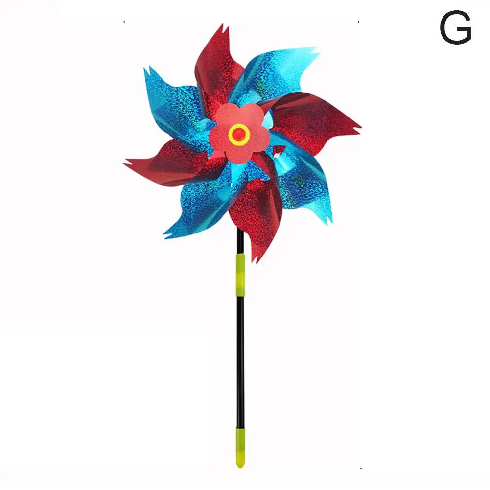 1pc Reflective Birds Repellent Windmills Sparkly Pinwheel With Stake Bird Scare Devices For Spring Garden Decor Supplies