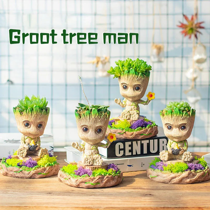 Tree Man Anime Vases Groot Flower Pots Garden Pots Planters Home Office Decoration Pen Holder Figurine Figure Ornament Gift