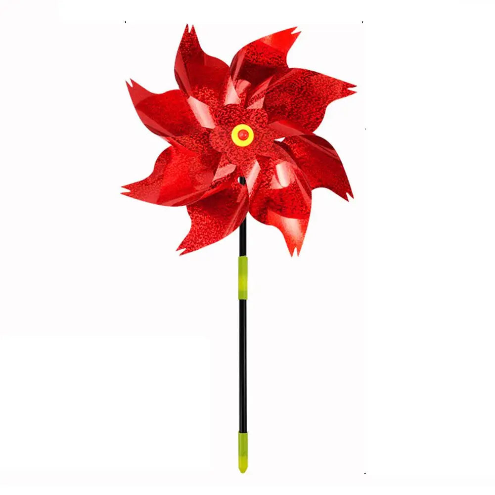 1pc Reflective Birds Repellent Windmills Sparkly Pinwheel With Stake Bird Scare Devices For Spring Garden Decor Supplies