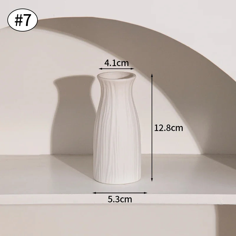Ceramic Vase White Flower Pot Nordic Decorative Vase Dry Flower Vases for Home Living Room Desktop Decor ваза для цве