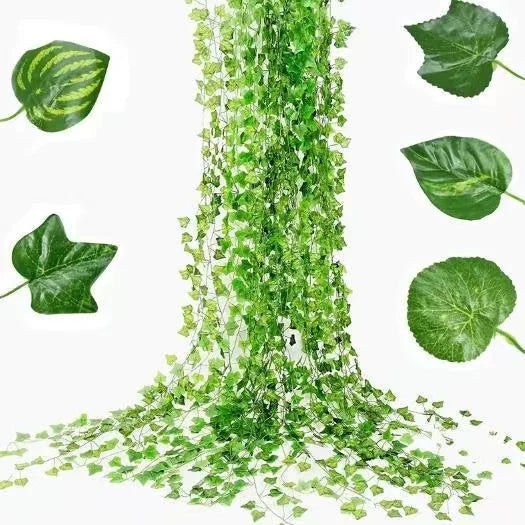 1/2/6Piece Artificial Vine Home Decor Artificial Ivy Leaf Garland Plants Vine Fake Foliage Flowers Creeper Green Ivy Wreath