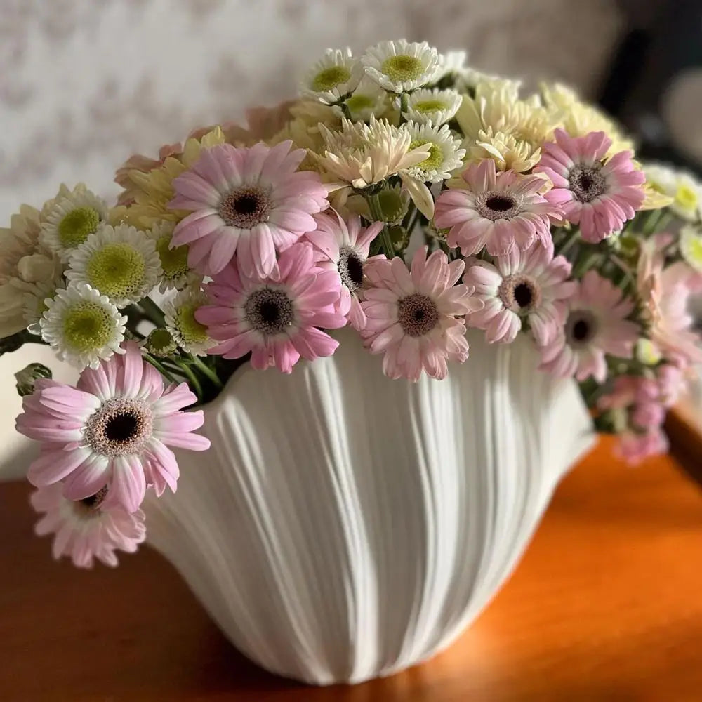 Ceramic Vase Sea Shell Lotus Leaf Leaf Shape Floral Arrangement Accessories Flower Vase Terrarium Room Decoration supplies