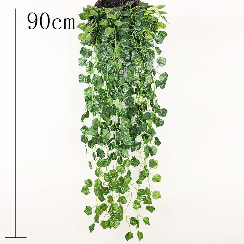 1/2/6Piece Artificial Vine Home Decor Artificial Ivy Leaf Garland Plants Vine Fake Foliage Flowers Creeper Green Ivy Wreath