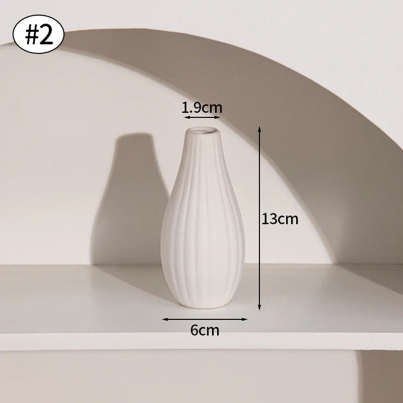 Ceramic Vase White Flower Pot Nordic Decorative Vase Dry Flower Vases for Home Living Room Desktop Decor ваза для цве