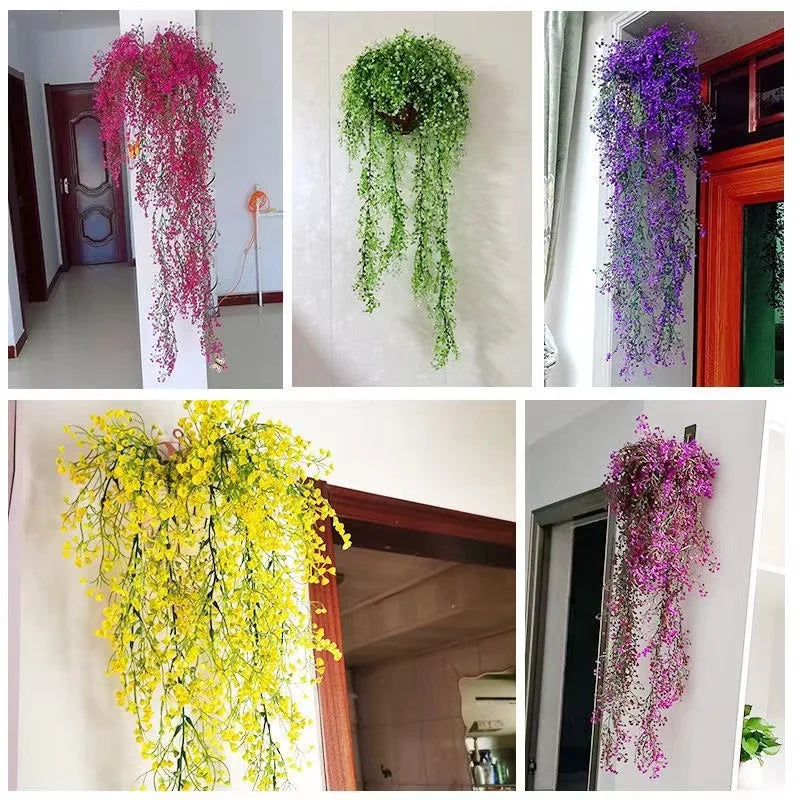 1/2/6Piece Artificial Vine Home Decor Artificial Ivy Leaf Garland Plants Vine Fake Foliage Flowers Creeper Green Ivy Wreath