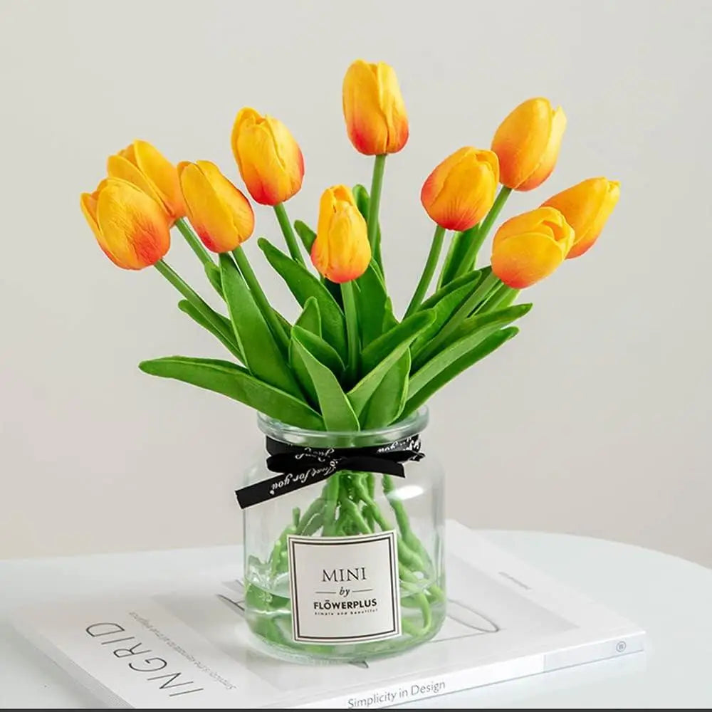 1/3/5/10pcs Tulips Artificial Flowers White Fake Tulips Bouquet Silicone Tulip Flower Home Decor Valentines Gift Wedding Bouquet