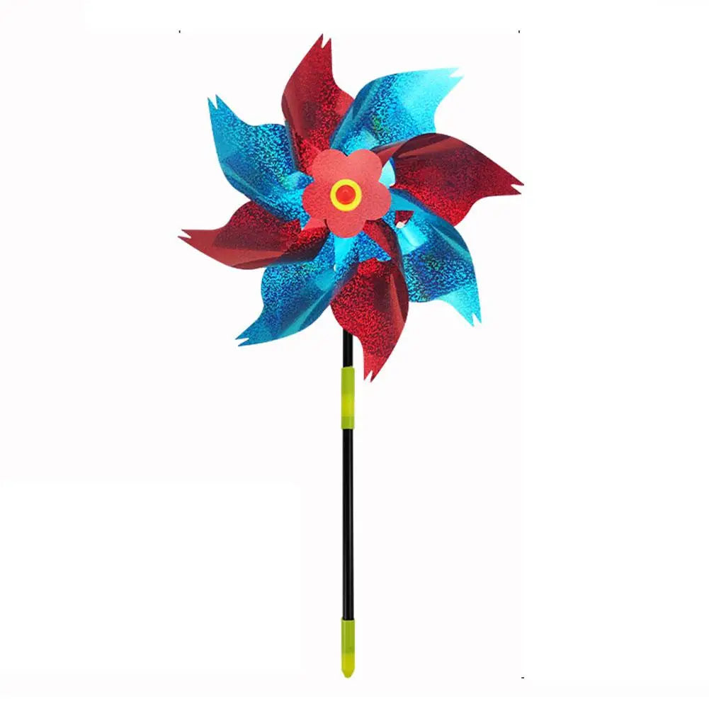 1pc Reflective Birds Repellent Windmills Sparkly Pinwheel With Stake Bird Scare Devices For Spring Garden Decor Supplies