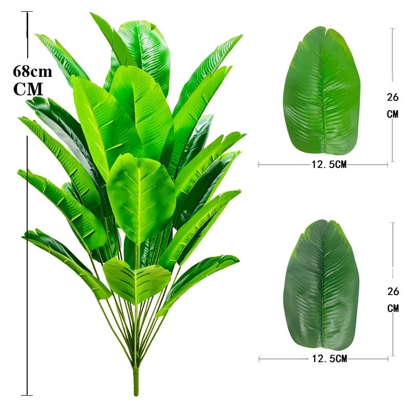 1 pcs Artificial Banana Tree Fake Palm Leaf Monstera Leaf Large Tropical Palm Tree Realistic Green Plant for Home Decoration