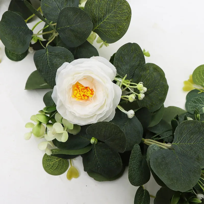 1.8m Artificial Flowers Eucalyptus Garland Greenery Fake Hanging Vines for Weddings Home Garden Outdoor Garden Arch Wall Decor