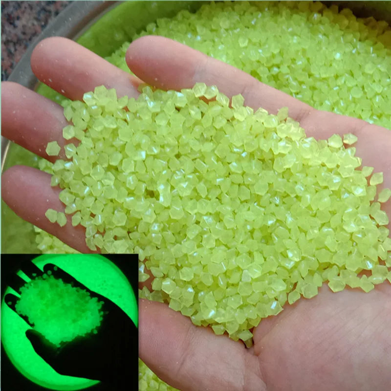 1000pcs Luminous Sand Glow In Dark Pebbles Stone Home Garden Outdoor Path Lawn Decoration Fish Tank Aquarium Decor 3-5mm
