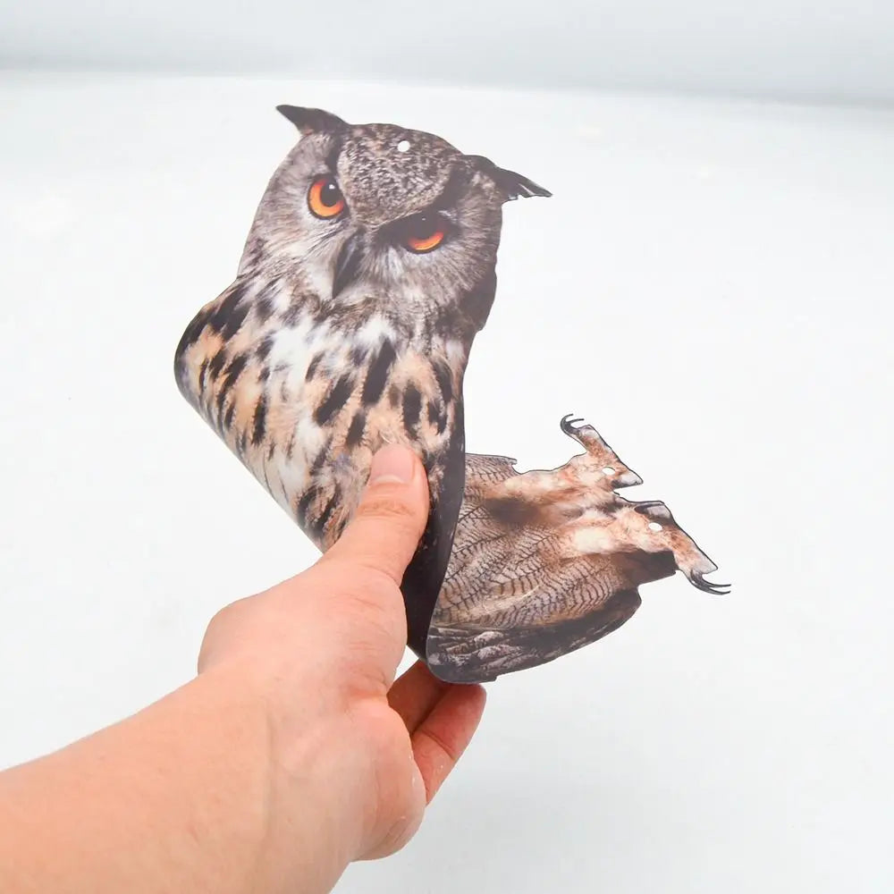 Waterproof Bird Repel Owl Scarecrow Hanging With Bells Fake Bird Scare Device Rectangle Bird Repeller Garden Decoration