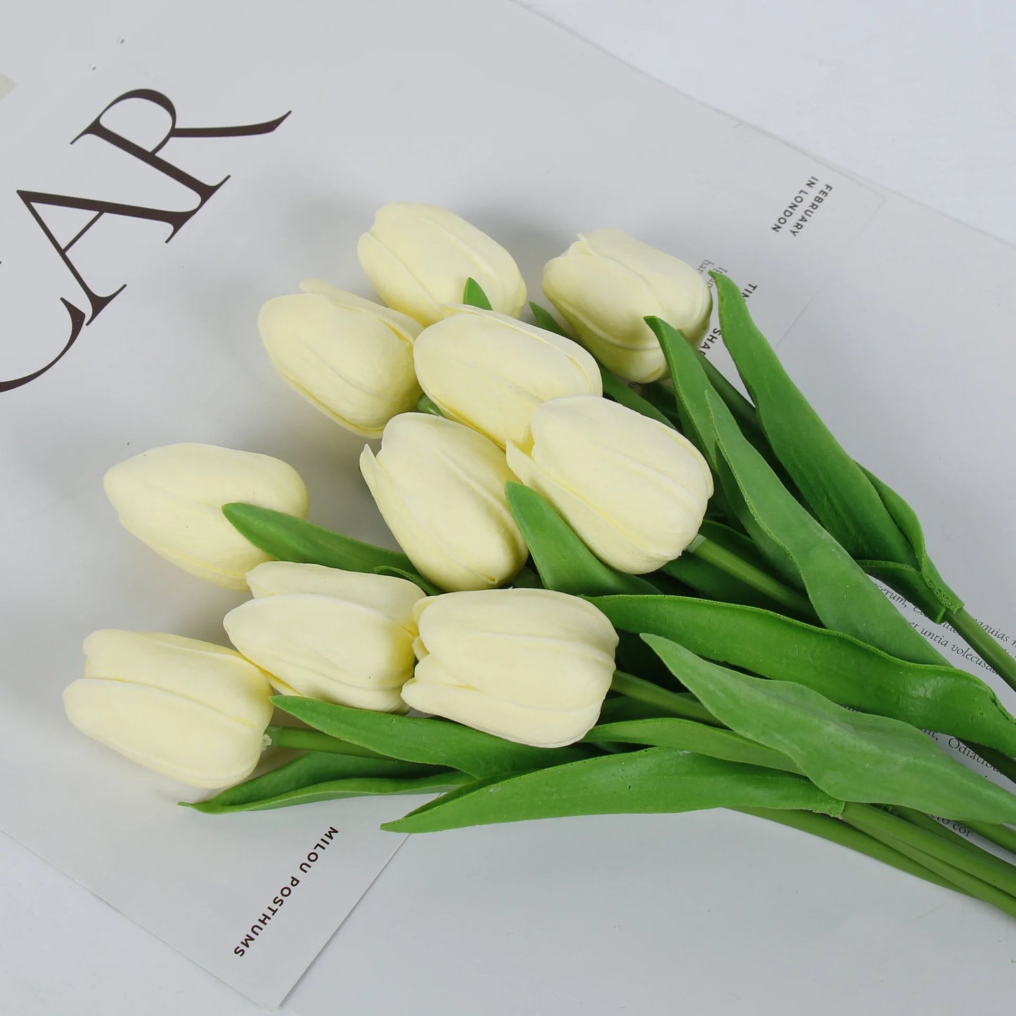1/3/5/10pcs Tulips Artificial Flowers White Fake Tulips Bouquet Silicone Tulip Flower Home Decor Valentines Gift Wedding Bouquet