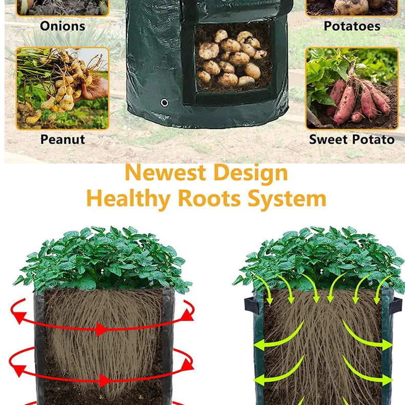 12 Gallons DIY Potato Planter Planting Container Bag Vegetable Gardening Jardineria Thicken Garden Pot Planting Grow Bag