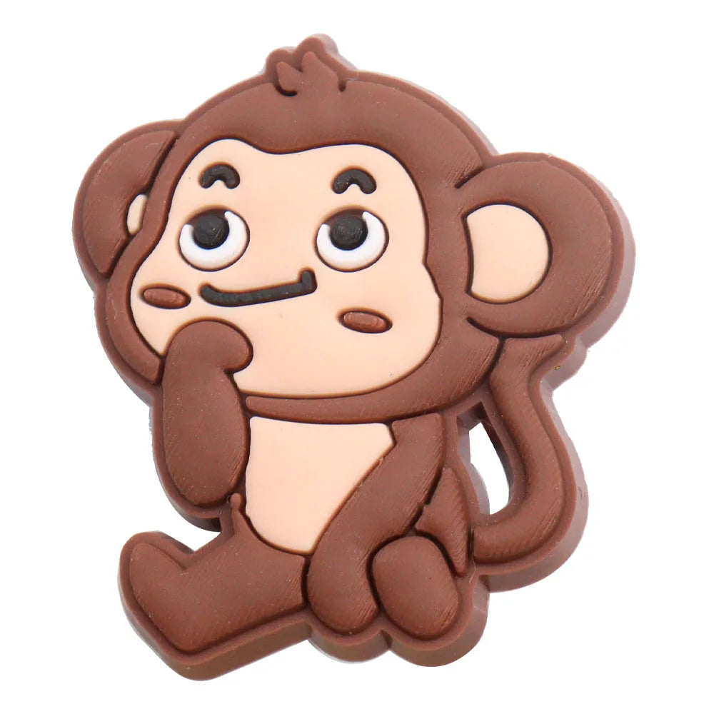1-18PCS Cartoon Animal Panda Bamboo PVC Shoe Charms Buckle Clog Sandals Decoration Garden Shoes Button Accessories Children Gift