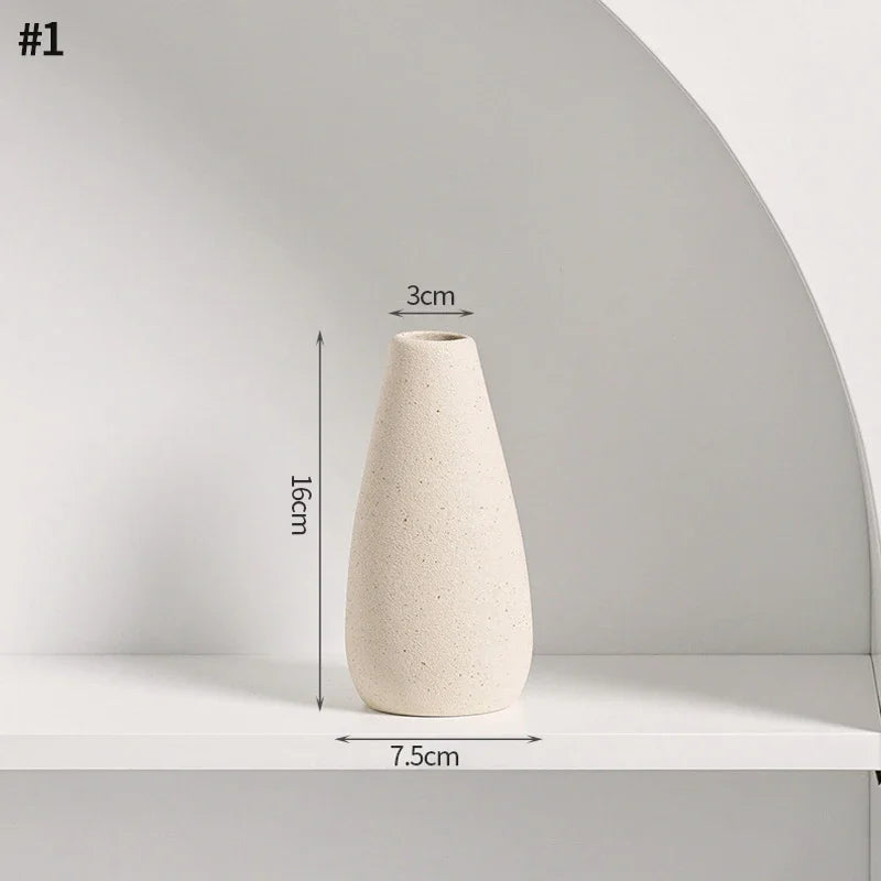 Ceramic Vase White Flower Pot Nordic Decorative Vase Dry Flower Vases for Home Living Room Desktop Decor ваза для цве