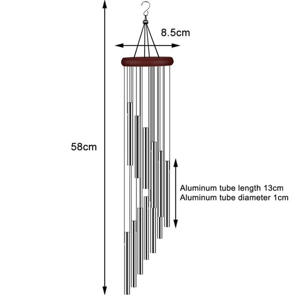 Handcrafted Aluminum Wind Chimes Beautiful For Outside Gold/silver Bells Home Patio Garden Wedding Party Memorial Decor Gifts