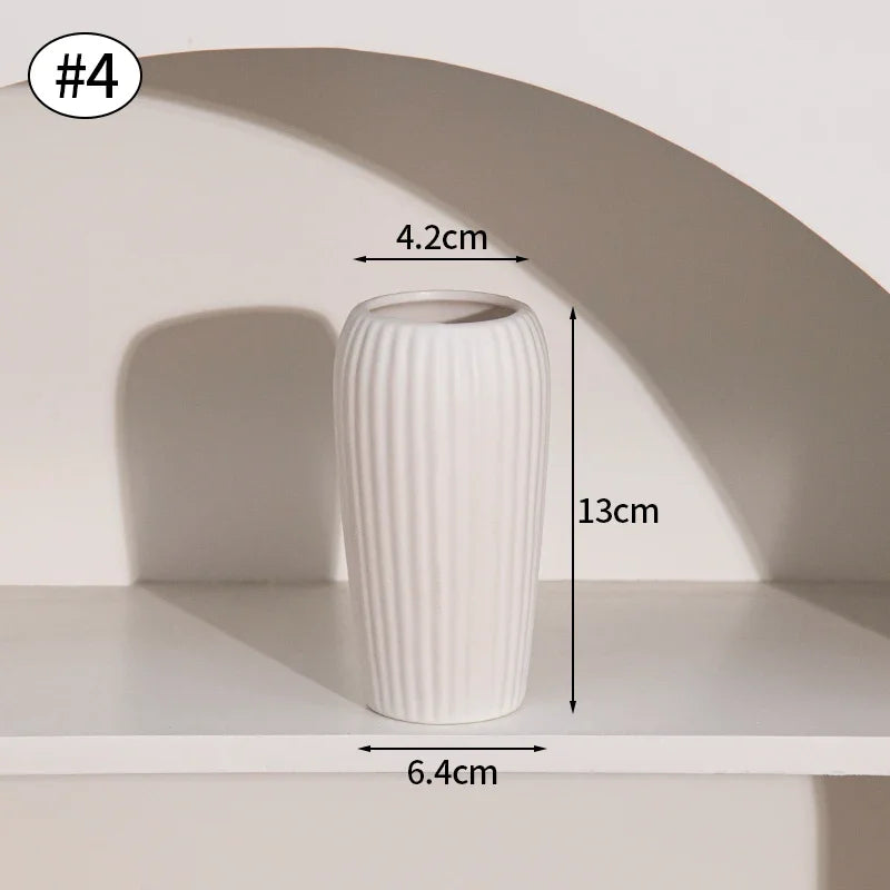 Ceramic Vase White Flower Pot Nordic Decorative Vase Dry Flower Vases for Home Living Room Desktop Decor ваза для цве